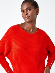 Roman Orange Fluffy Batwing Blouson Jumper - Image 4 of 5