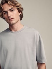 Ice Grey Relaxed Fit Smart Soft Touch Heavyweight T-Shirt - Image 1 of 7