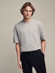 Ice Grey Relaxed Fit Smart Soft Touch Heavyweight T-Shirt - Image 3 of 7