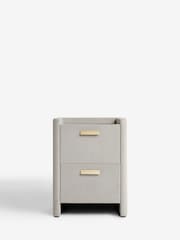 Soft Velvet Light Grey Soft Velvet Scarlett Upholstered Bedside Table - Image 4 of 9