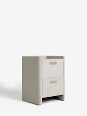 Soft Velvet Light Grey Soft Velvet Scarlett Upholstered Bedside Table - Image 5 of 9