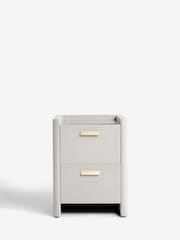 Soft Velvet Light Grey Soft Velvet Scarlett Upholstered Bedside Table - Image 7 of 9