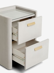 Soft Velvet Light Grey Soft Velvet Scarlett Upholstered Bedside Table - Image 8 of 9