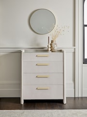 Soft Velvet Light Grey Scarlett Upholstered Chest of Drawers - Image 1 of 8