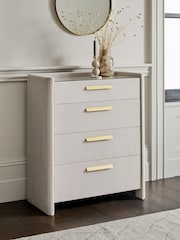 Soft Velvet Light Grey Scarlett Upholstered Chest of Drawers - Image 2 of 8