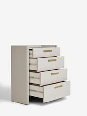 Soft Velvet Light Grey Scarlett Upholstered Chest of Drawers - Image 6 of 8