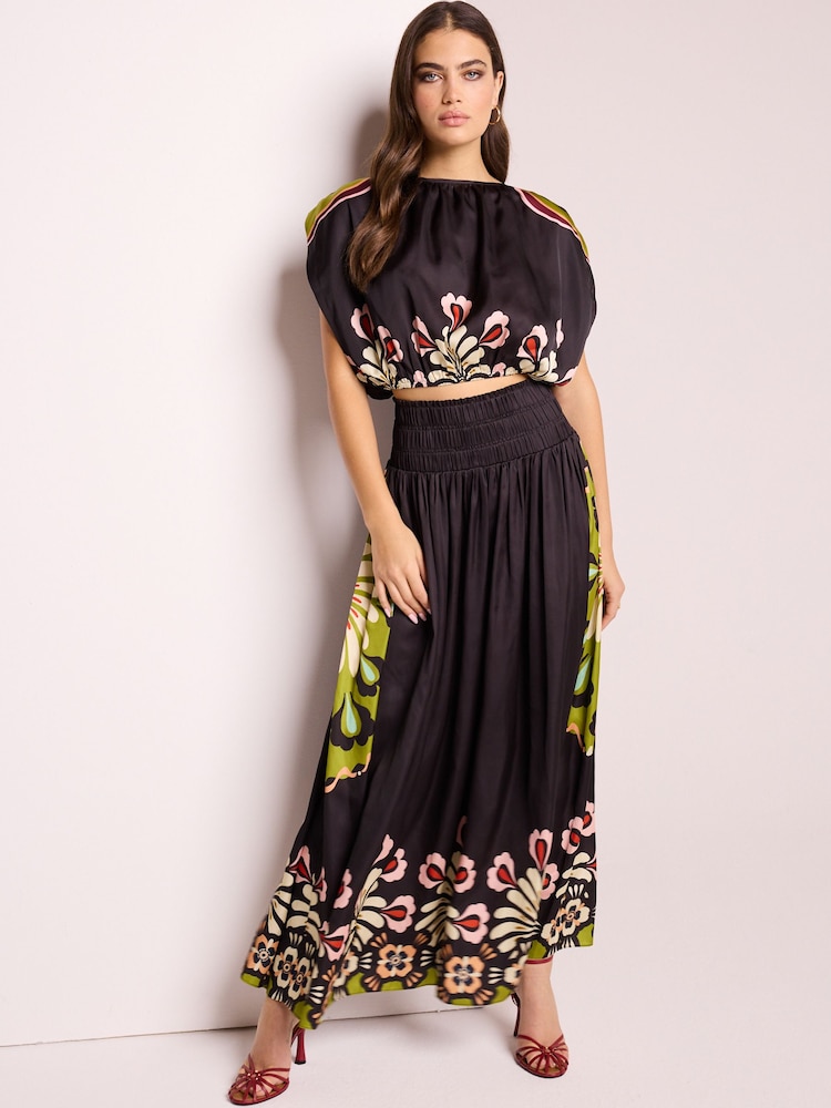 Black Bright Tropical Sleeveless Top - Image 2 of 7