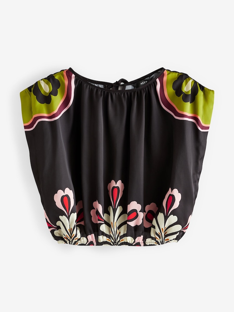 Black Bright Tropical Sleeveless Top - Image 7 of 7