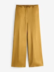 Gold Satin Elasticated Wide Leg Trousers - Image 5 of 6