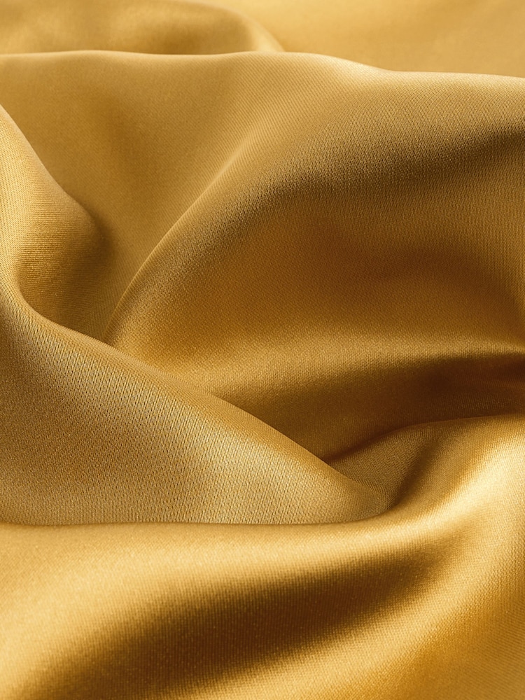 Gold Satin Elasticated Wide Leg Trousers - Image 6 of 6 Gold Satin Elasticated Wide Leg Trousers - Image 6 of 6