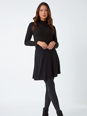 Roman Black Pull On Stretch Jersey Skater Skirt - Image 1 of 5