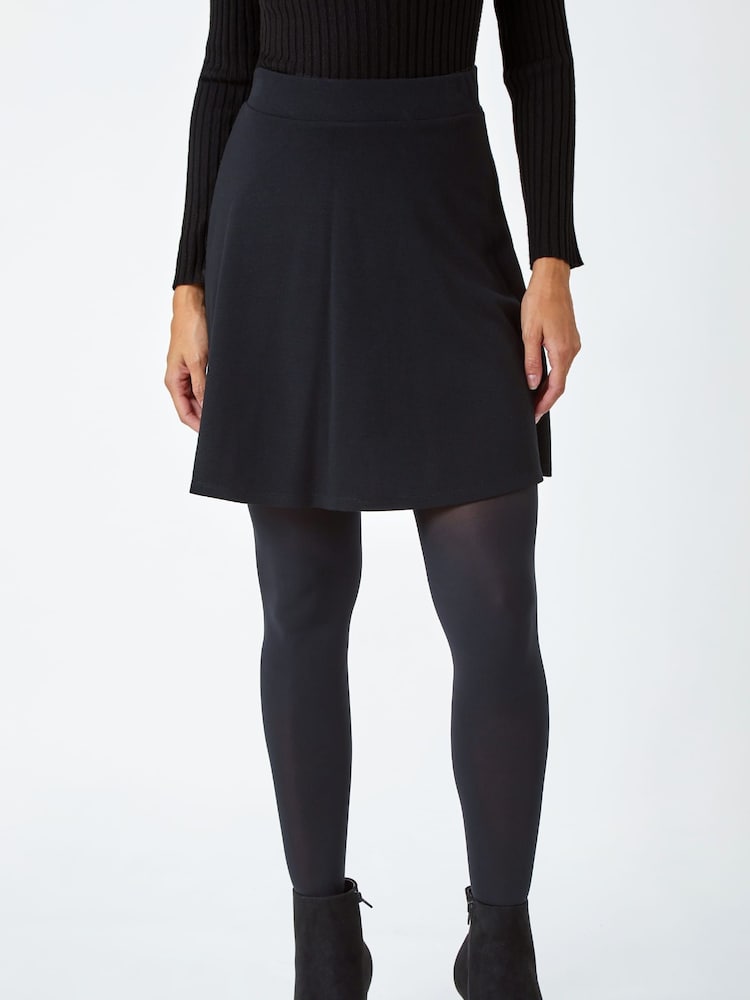 Roman Black Pull On Stretch Jersey Skater Skirt - Image 2 of 5