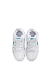 Nike White/Aqua Junior Court Borough Mid Trainers - Image 6 of 9