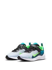 Nike Black/Green Junior Revolution 7 Trainers - Image 4 of 9