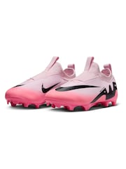 Nike Red/ Pink Kids Zoom Mercurial Vapor 15 Academy Firm Ground Football Boots - Image 10 of 11