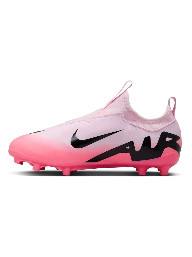 Nike Red/ Pink Kids Zoom Mercurial Vapor 15 Academy Firm Ground Football Boots - Image 2 of 11