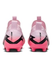 Nike Red/ Pink Kids Zoom Mercurial Vapor 15 Academy Firm Ground Football Boots - Image 8 of 11
