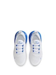 Nike White/Royal Blue Air Max 270 Junior Trainers - Image 10 of 10