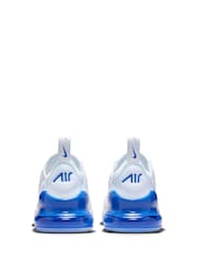 Nike White/Royal Blue Air Max 270 Junior Trainers - Image 3 of 10