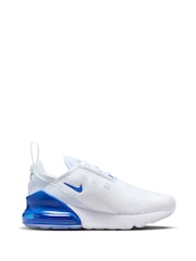 Nike White/Royal Blue Air Max 270 Junior Trainers - Image 4 of 10