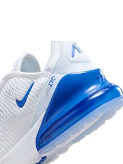 Nike White/Royal Blue Air Max 270 Junior Trainers - Image 5 of 10