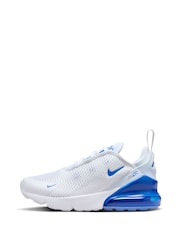 Nike White/Royal Blue Air Max 270 Junior Trainers - Image 6 of 10
