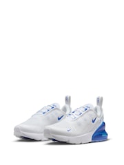 Nike White/Royal Blue Air Max 270 Junior Trainers - Image 8 of 10