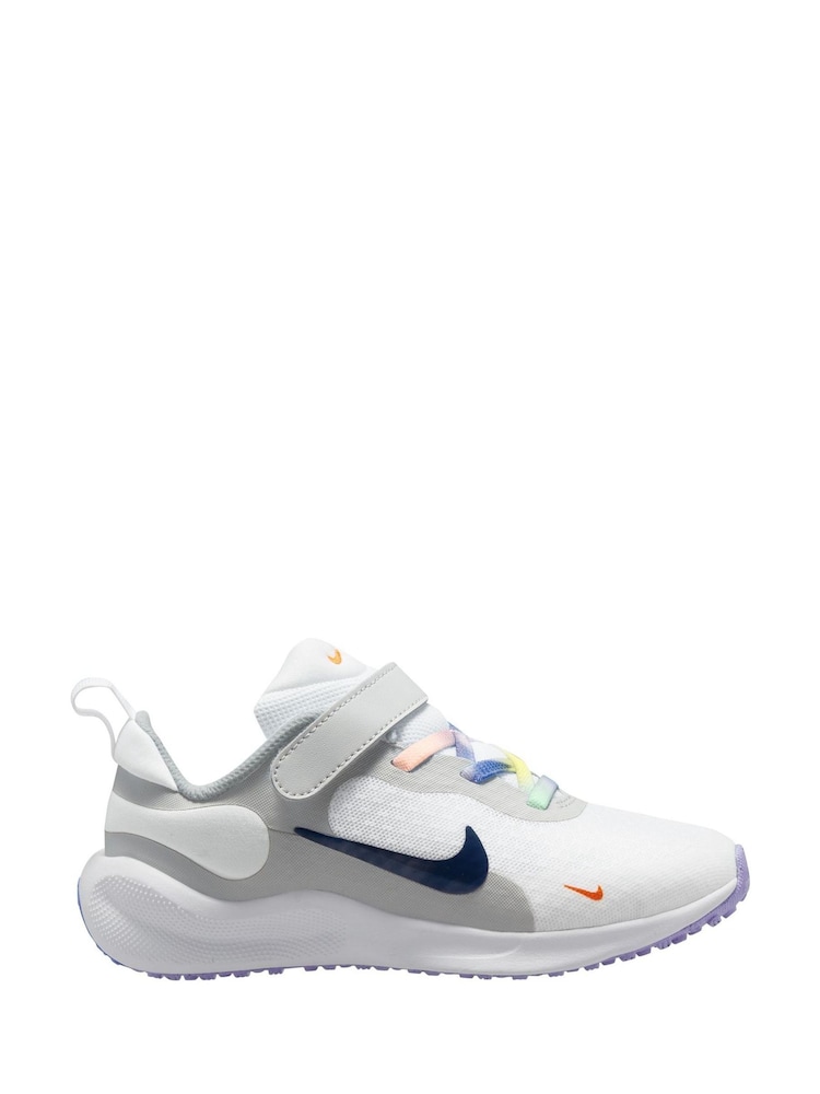 Nike White/Multi Junior Revolution 7 Trainers - Image 1 of 12