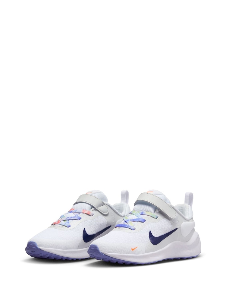 blanc/multicolore - Nike Junior Revolution 7 Baskets - Image 6 of 12