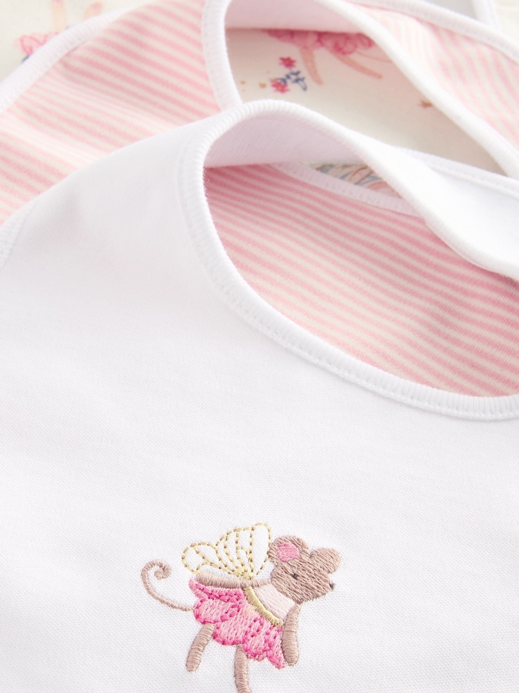 Pink Fairy Baby 100% Cotton Bibs 3 Pack - Image 5 of 5 Pink Fairy Baby 100% Cotton Bibs 3 Pack - Image 5 of 5