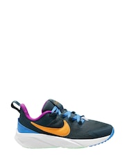 Nike Dark Green/Orange Junior Star Runner 4 Trainers - Image 1 of 12