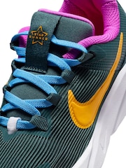Nike Dark Green/Orange Junior Star Runner 4 Trainers - Image 9 of 12