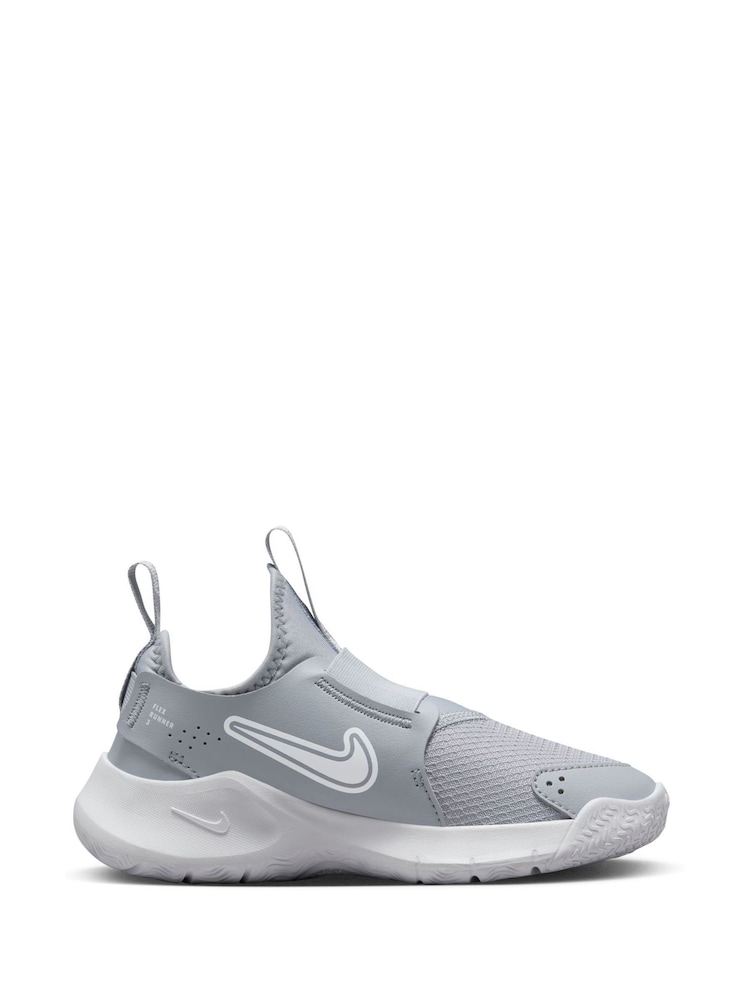 Nike Grey/White Junior Flex Runner 3 Trainers - Image 3 of 12