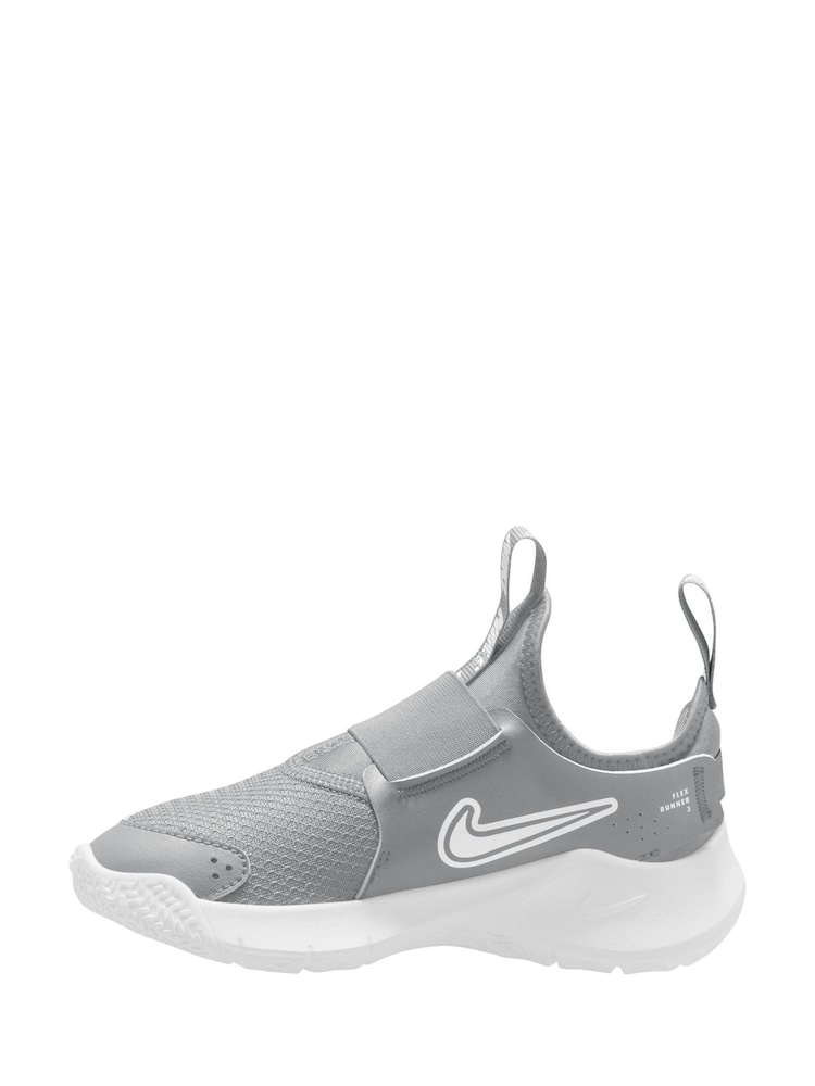 Nike Grey/White Junior Flex Runner 3 Trainers - Image 4 of 12