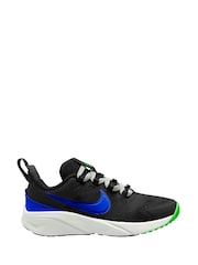 Nike Black/Blue Junior Star Runner 4 Trainers - Image 1 of 10
