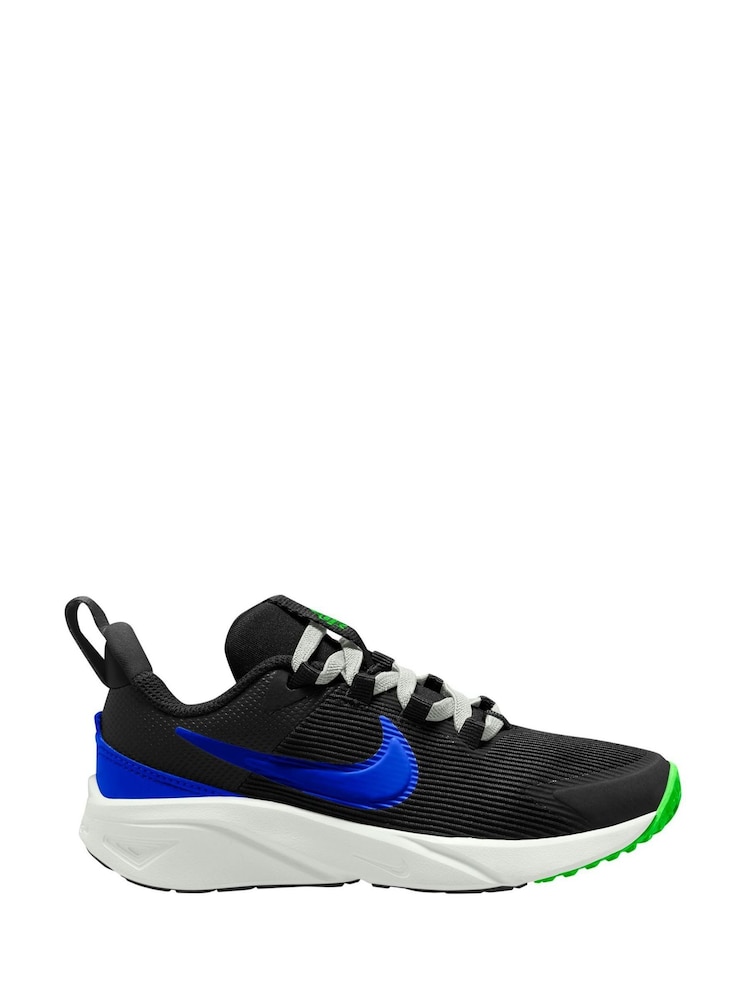 Nike Black/Blue Junior Star Runner 4 Trainers - Image 1 of 10