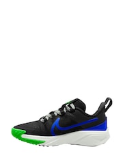 Nike Black/Blue Junior Star Runner 4 Trainers - Image 2 of 10