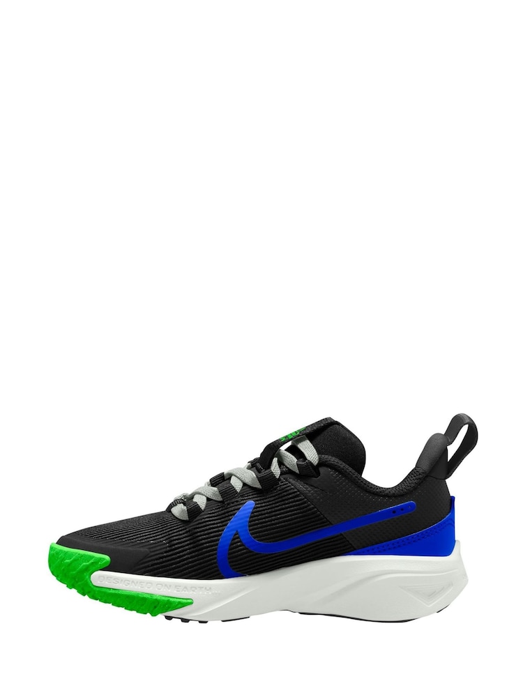 Nike Black/Blue Junior Star Runner 4 Trainers - Image 2 of 10