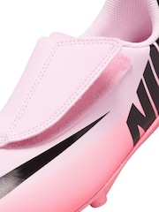 Nike Pink/Black Kids Mercurial Vapor 15 Club Firm Ground Football Boots - Image 8 of 10