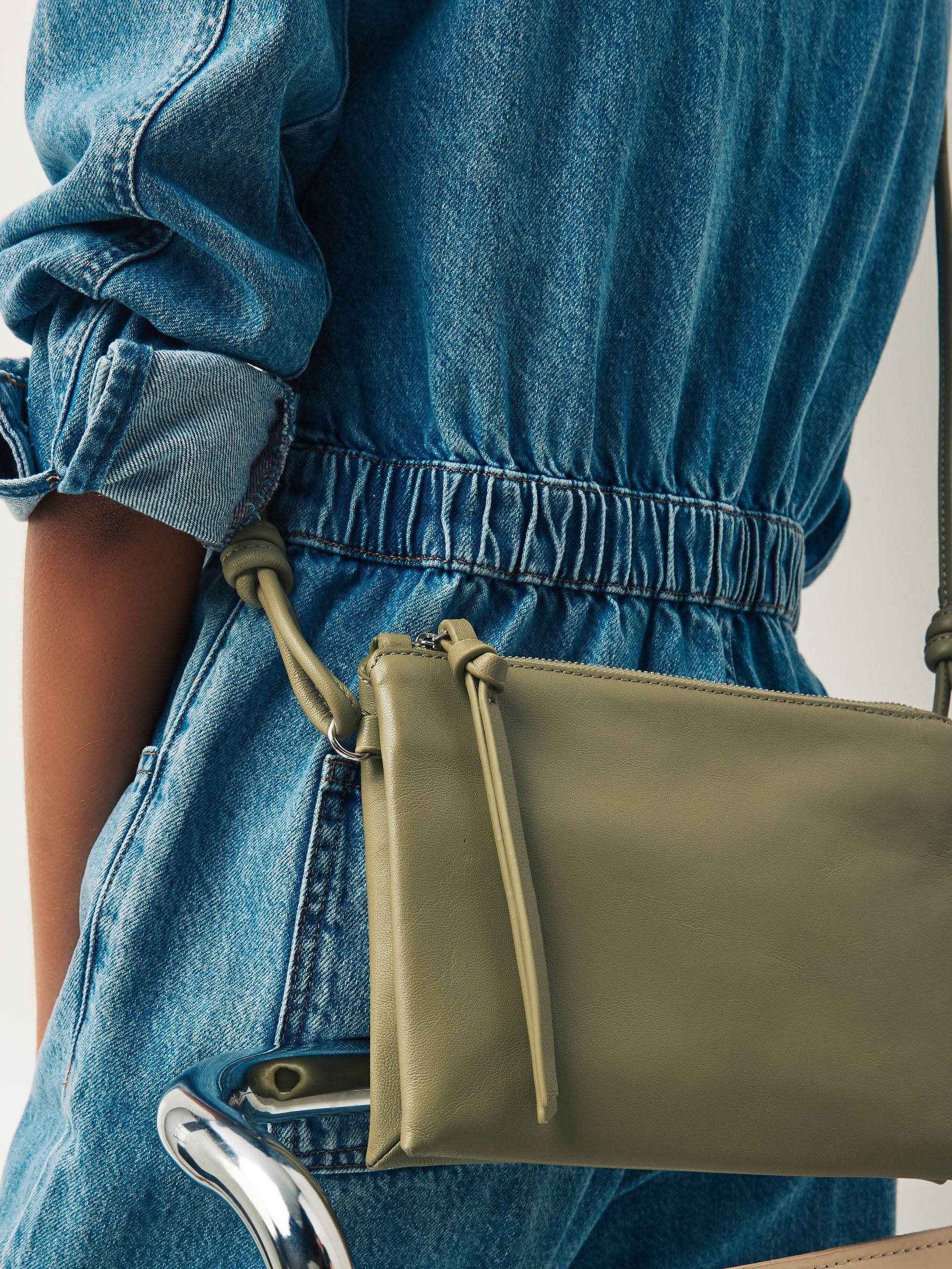 Buy Sage Green Leather Cross-Body Bag from Next Luxembourg Buy Sage Green Leather Cross-Body Bag from Next Luxembourg