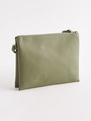 Sage Green Leather Cross-Body Bag - Image 4 of 7