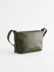 Khaki Green Leather Cross-Body Bag - Image 2 of 5