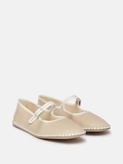 Joules Maddison Neutral Canvas Mary Jane Shoes - Image 2 of 6