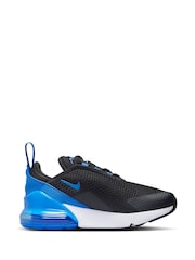 Nike Black/Blue Air Max 270 Junior Trainers - Image 3 of 10