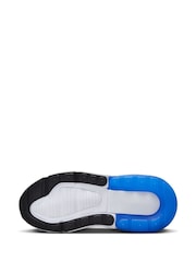 Nike Black/Blue Air Max 270 Junior Trainers - Image 6 of 10