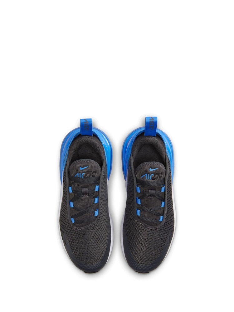 Nike Black/Blue Air Max 270 Junior Trainers - Image 7 of 10