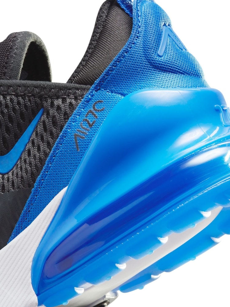 Nike Black/Blue Air Max 270 Junior Trainers - Image 9 of 10