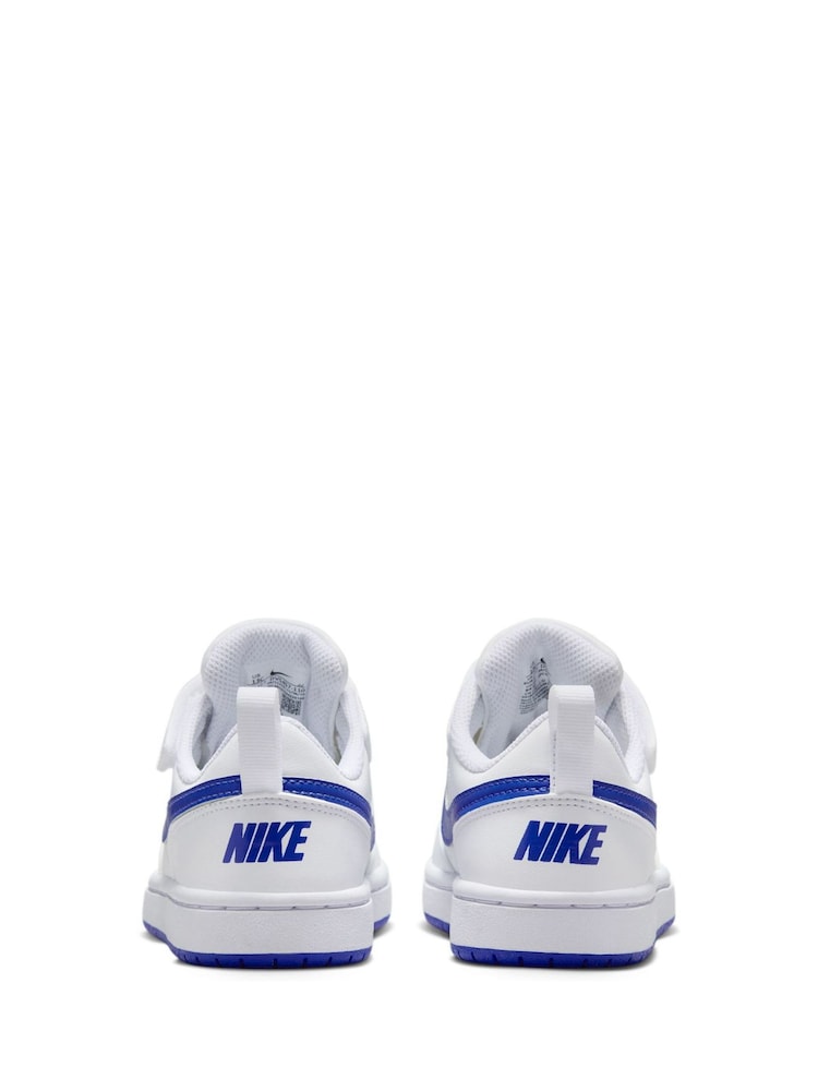 Nike White/Blue Junior Court Borough Low Recraft Trainers - Image 7 of 12