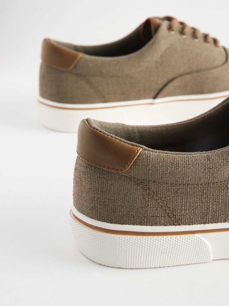 Khaki Green Classic Canvas Pumps - Image 4 of 6
