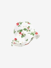 Red/White Srawberry Print Baby Wide Brim Bucket Hat (0mths-2yrs) - Image 1 of 4